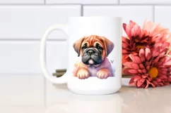 Whimsical Flowers,Bullmastiff Clipart Product Image 2