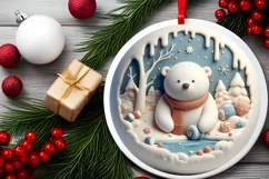 Round Christmas Ornament Sublimation|Clipart Product Image 2