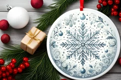 Round Christmas Ornament Sublimation|Clipart Product Image 2
