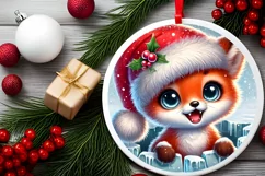 Round Christmas Ornament Sublimation|Clipart Product Image 1
