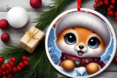 Round Christmas Ornament Sublimation|Clipart Product Image 1