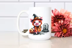 Vibrant Watercolor Cute Baby Pig Dressed for Halloween | Product Image 2