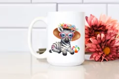 colorful baby Zebra with Sunglasses | Clipart Product Image 2