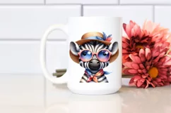 Colorful Baby Zebra with Sunglasses PNG Product Image 2