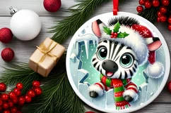Round Christmas Ornament Sublimation|Clipart Product Image 1
