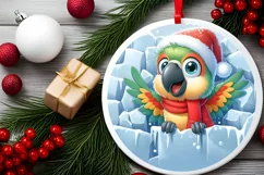 Round Christmas Ornament Sublimation|Clipart Product Image 1