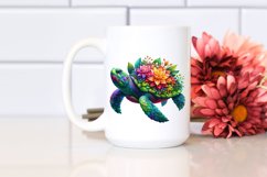 Vibrant Turtle with Flowers PNG Product Image 2