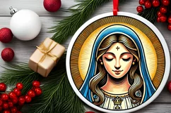 Round Christmas Ornament Sublimation|Clipart Product Image 1