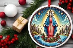 Round Christmas Ornament Sublimation|Clipart Product Image 1
