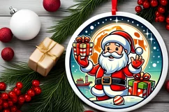 Round Christmas Ornament Sublimation|Clipart Product Image 1