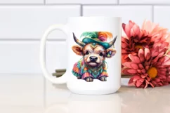 Baby Highland Cow Samba Dancer, PNG Product Image 2