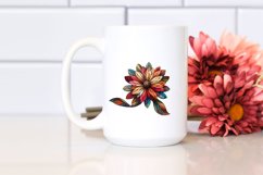 Abstract Wooden Stained Zinnia Clipart Product Image 2