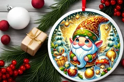 Round Christmas Ornament Sublimation|Clipart Product Image 1