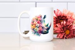 Pastel Watercolor Vibrant Rhino Flowers Clipart Product Image 2