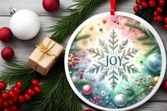 Round Christmas Ornament Sublimation|Clipart Product Image 2