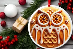 Round Christmas Ornament Sublimation|Clipart Product Image 1