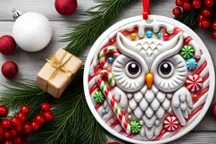 Round Christmas Ornament Sublimation|Clipart Product Image 1