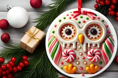 Round Christmas Ornament Sublimation|Clipart Product Image 1