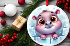 Round Christmas Ornament Sublimation|Clipart Product Image 2