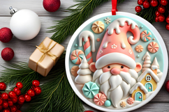 Round Christmass Ornament PNG Product Image 2