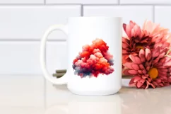 Colorful Redish Watercolor Cloud Vibrant | Summer Sticker Product Image 2
