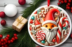 Round Christmas Ornament Sublimation|Clipart Product Image 1