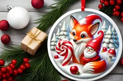 Round Christmas Ornament Sublimation|Clipart Product Image 1