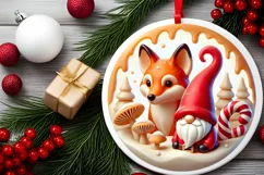 Round Christmas Ornament Sublimation|Clipart Product Image 1