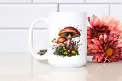 Mystical Mushroom Watercolor Splash PNG Product Image 2