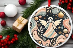 Round Christmas Ornament Sublimation|Clipart Product Image 1
