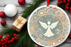 Round Christmas Ornament Sublimation|Clipart Product Image 1