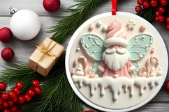 Round Christmas Ornament Sublimation|Clipart Product Image 2