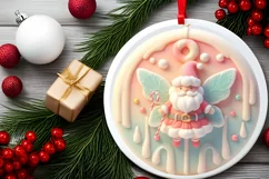 Round Christmas Ornament Sublimation|Clipart Product Image 2