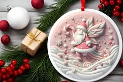 Round Christmas Ornament Sublimation|Clipart Product Image 2