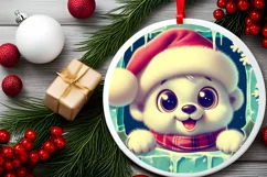 Round Christmas Ornament Sublimation|Clipart Product Image 2