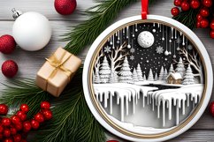 Round Christmas Ornament Sublimation|Clipart Product Image 2