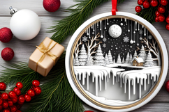 Round Christmass Ornament PNG Product Image 2