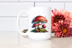 Glossy Mushroom Watercolor Splash PNG Product Image 2