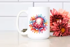 Colorful Baby Octopus Flower | Clipart Product Image 2