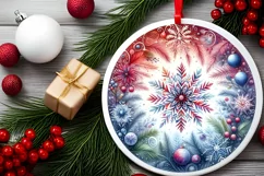 Round Christmas Ornament Sublimation|Clipart Product Image 2
