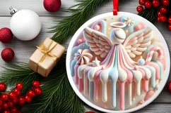 Round Christmas Ornament Sublimation|Clipart Product Image 1