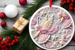 Round Christmas Ornament Sublimation|Clipart Product Image 1