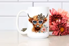 Elegant Highland Cow Animal Print Sunglasses Sparkles Product Image 2