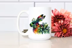 Vibrant Bunny with Plant Leaves PNG Product Image 2