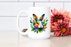 Vibrant Bunny with Plant Leaves PNG Product Image 2