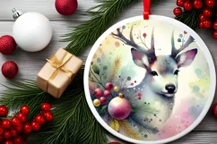 Watercollor Reindeer Christmas Sublimation PNG Product Image 2