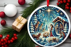 Round Christmas Ornament Sublimation|Clipart Product Image 1