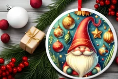 Round Christmas Ornament Sublimation|Clipart Product Image 2