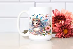 Small Cute Fairy Tumbling with Petals | Sublimation | Product Image 2