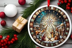 Round Christmas Ornament Sublimation|Clipart Product Image 1